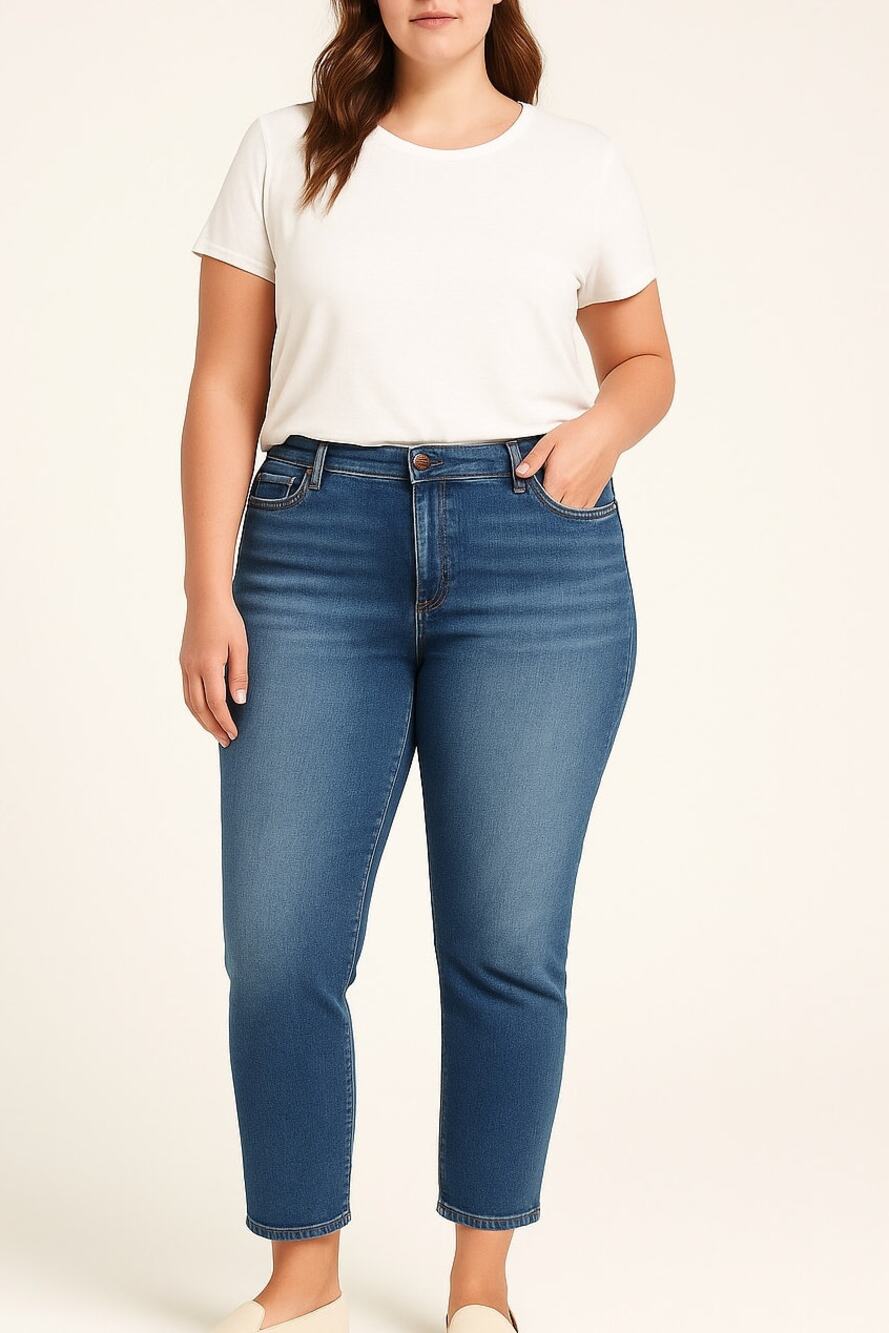 Eileen Fisher Solar Blue Organic Cotton Stretch Jeans Women’s Size 14